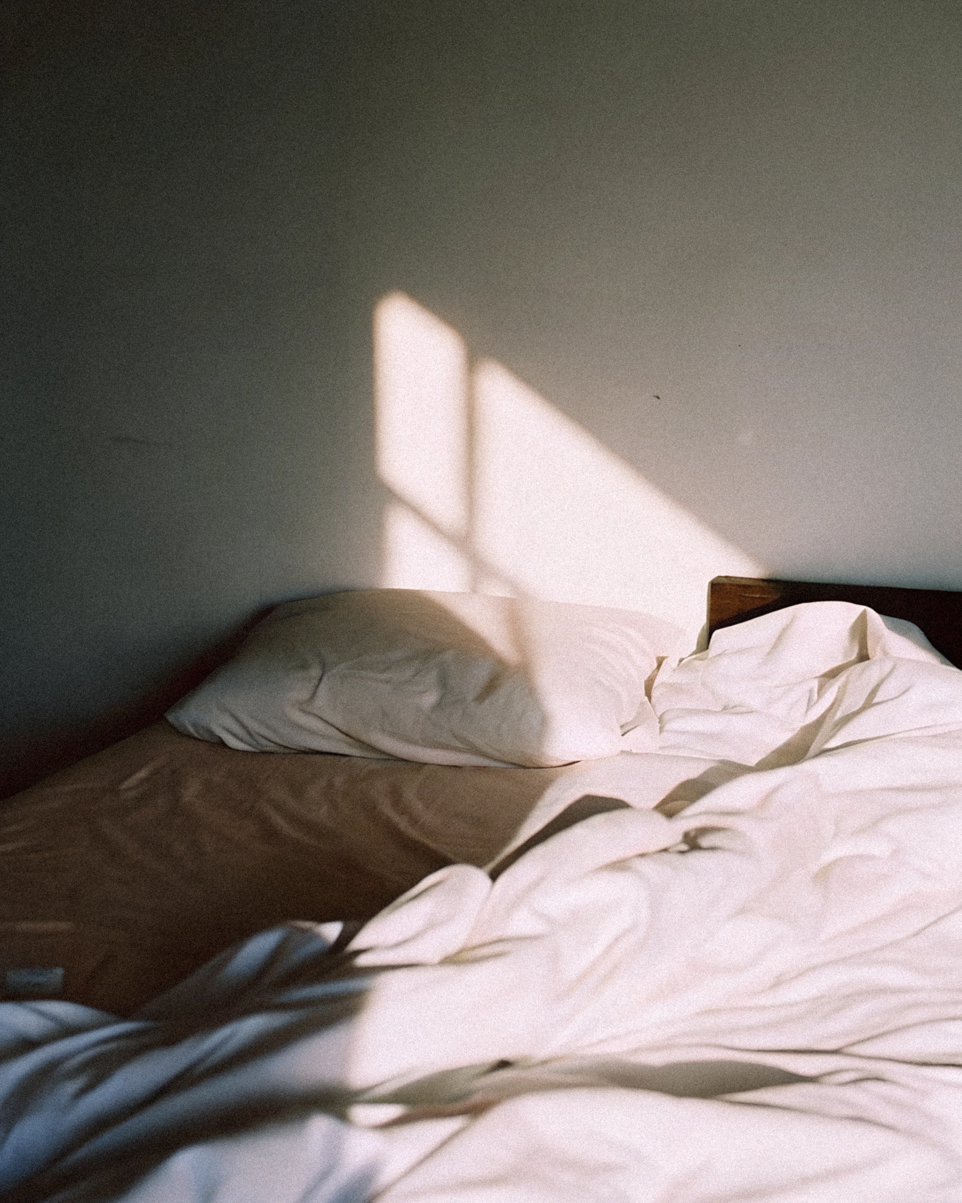 Slept in bed in morning light